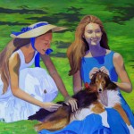 "The girls, sun and shadow” - 48” x 60” – Oil on canvas