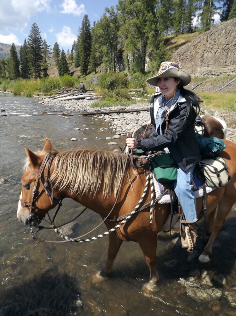 Beverly in Yellowstone on horse named Friendly